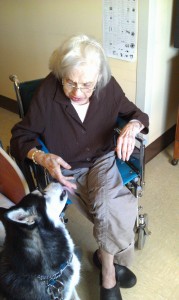 Kodiak visiting the nursing home.
